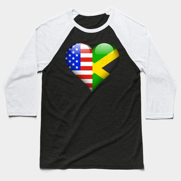 Half American Half Jamaican - Gift for Jamaican From Jamaica Baseball T-Shirt by Country Flags